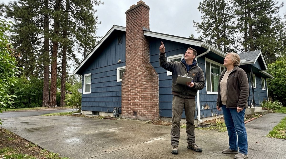 Walking a Spokane homeowner through what the chimney needs
